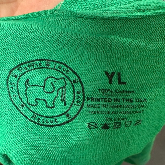 Puppy Love Kids Vibrant Green Long Sleeve Tee with Crew Neck - Picture 7 of 7